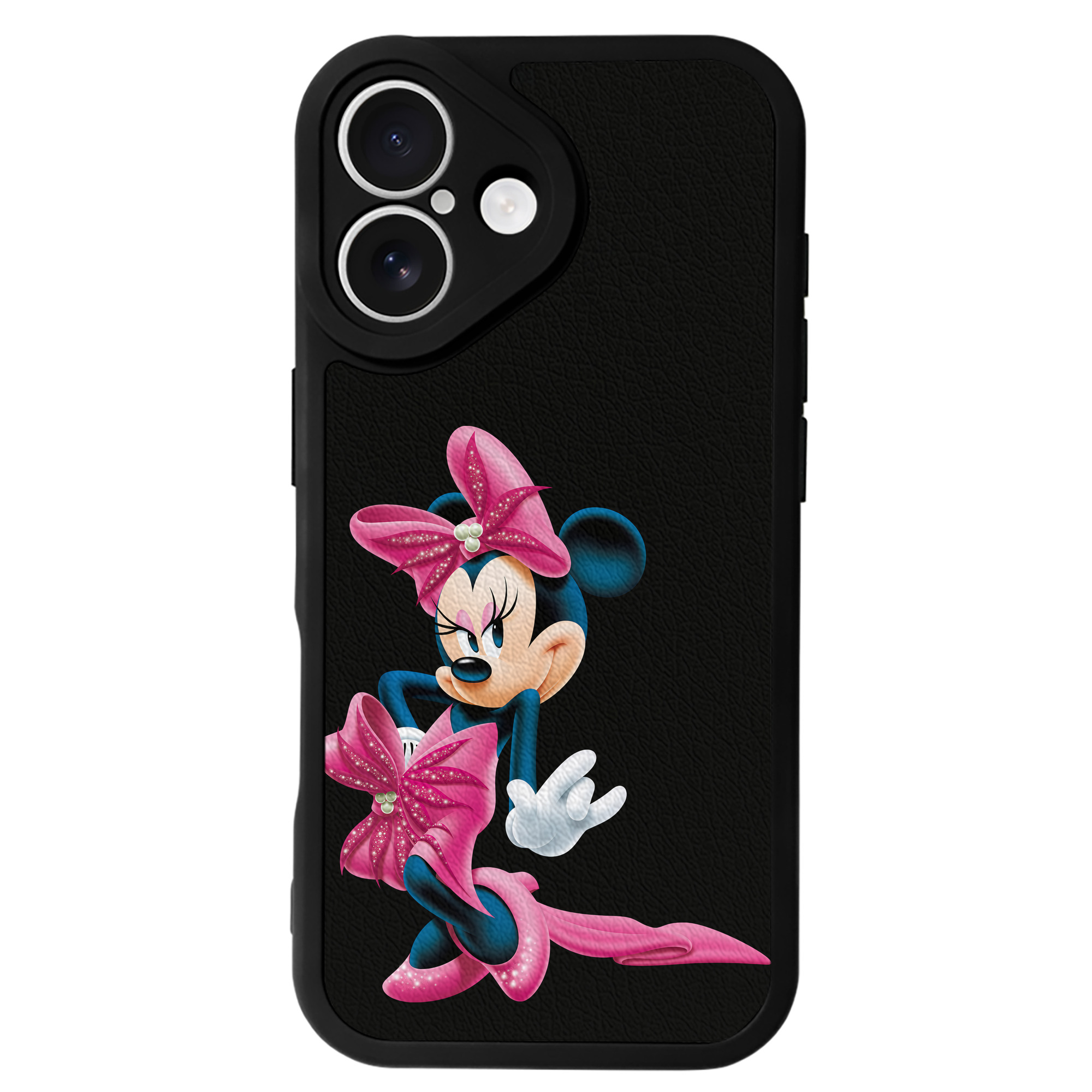 （画像用） ミッキーマウス Mickey Mouse 【iPhone 16シリーズ対応】シリコンスマホケース（レザー調） 材質：シリコン